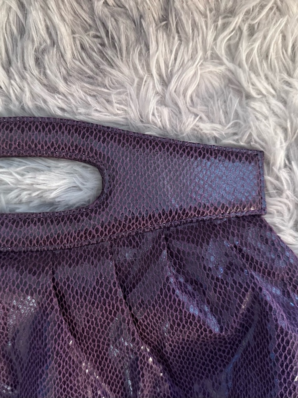 NYC by Perlina Purple Handbag in Vegan Snakeskin - Picture 5 of 8